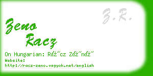 zeno racz business card